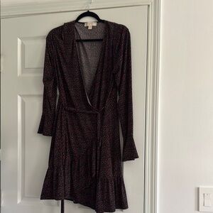 Elegant Black and Red Wrap Dress